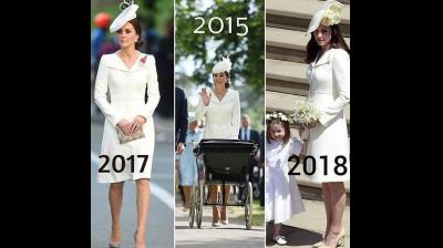 Kate Middleton repeated her dress on prince Harry royal wedding