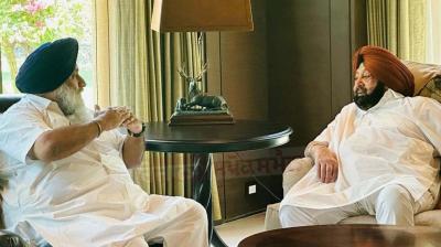 Captain Amarinder Singh shared his grief with Sukhbir Badal