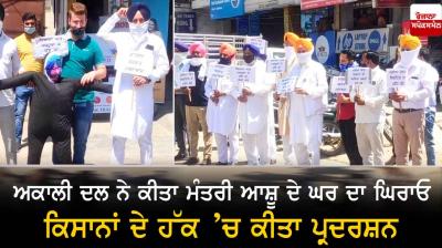Shiromani Akali Dal Protest Against Bharat Bhushan Ashu
