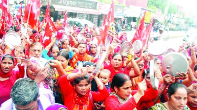 Asha workers  Protest
