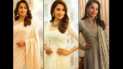 All Photos of Madhuri Dixit as She Promoted Her Marathi Film in Style