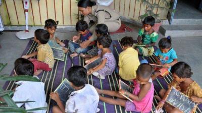 Class in police station