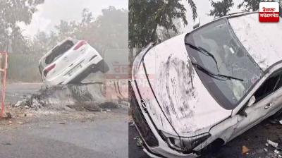 ਹਾਦਸੇ ਦੌਰਾਨ ਨੁਕਸਾਨੀ ਗੱਡੀ ਦੀ ਤਸਵੀਰ 