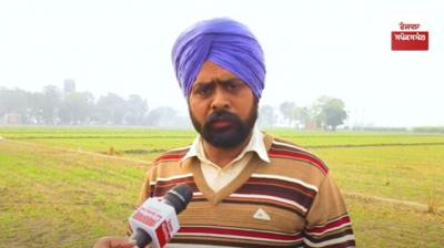 ਕਿਸਾਨ ਤੇਜਿੰਦਰ ਪਾਲ ਸਿੰਘ ਪੱਤਰਕਾਰਾਂ ਨਾਲ ਗੱਲਬਾਤ ਕਰਦੇ ਹੋਏ 