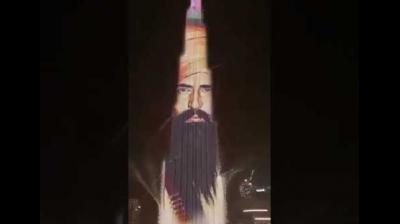 Sant Jarnail Singh Bhindrawale Picture on Burj khalifa