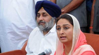 Sukhbir Singh Badal and Harsimrat Kaur Badal 