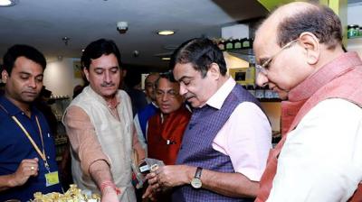 Nitin Gadkari launches cow dung soaps, bamboo bottles