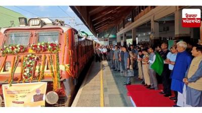 LG Manoj Sinha flags off parcel train from Budgam to Delhi