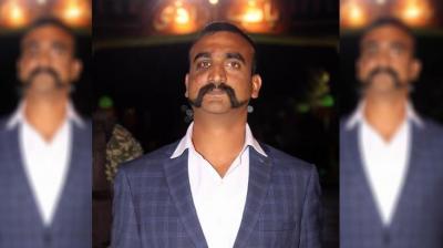 Abinandan wing commander mannequin at pakistan air force museum with tea cup