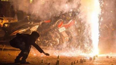 Crackers went off all night in Delhi