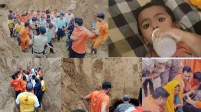 2-year-old innocent won the war of life! After 17 hours, the girl was safely taken out of the borewell