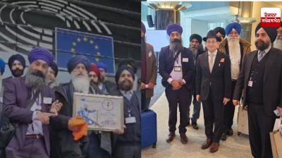Amrik Singh Sidhu honored in European Parliament Brussels, increasing the pride of the Sikh community