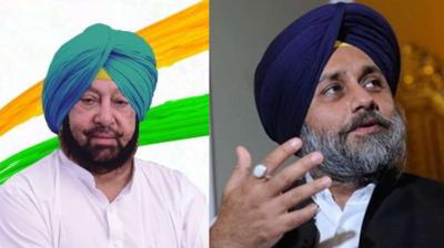 Captain amrinder singh and Sukhbir badal
