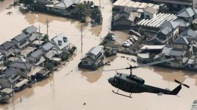 ਜਾਪਾਨ ’ਚ ਭਾਰੀ ਮੀਂਹ ਕਾਰਨ ਹੜ੍ਹ ਦੀ ਤਸਵੀਰ 