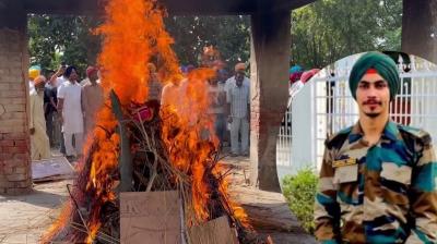 Mansa jawan who was martyred in Jammu was cremated with military honours