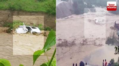 ਭਾਰੀ ਮੀਂਹ ਕਾਰਨ ਰੁੜ੍ਹੀ ਬਰਾਤੀਆਂ ਨਾਲ ਭਰੀ ਇਨੋਵਾ ਗੱਡੀ ਦੀ ਤਸਵੀਰ 