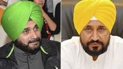 Navjot Singh Sidhu and CM Channi 