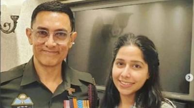 Aamir Khan seen wearing a uniform in clean shave 