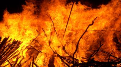 A terrible fire broke out in a laborer's slum in Nurpurbedi