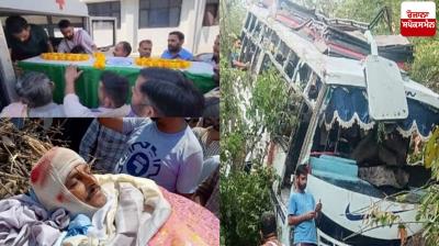 The body of the bus driver was wrapped in the national flag Jammu Bus Attack