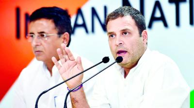 Rahul Gandhi during the press conference