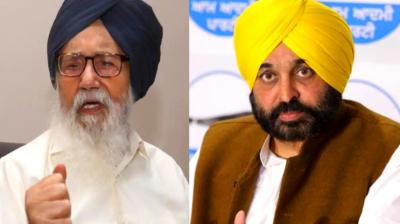 Parkash Singh Badal and CM Bhagwant Mann