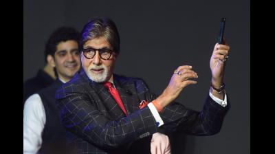 Bolywood Actor Amitabh Bachchan During a Phone Launch in Mumbai