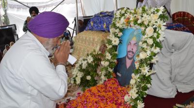 CABINET MINISTER CHETAN SINGH JAURAMAJRA PAYS TRIBUTES TO MARTYR PARDEEP SINGH