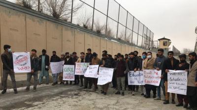  Afghan students protest near Indian embassy in Kabul