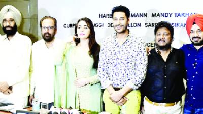 Harbhajan Maan and others during in conversation with the media