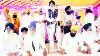 Simranjit Singh Mann while addressing the rally