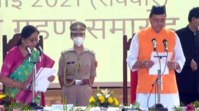 Pushkar Dhami sworn as Uttarakhand CM