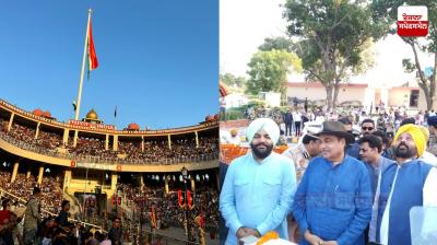Union minister Nitin Gadkari hoists highest tricolor at Attari-Wagah border