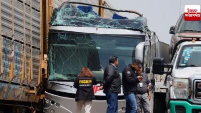 A freight train collided with a bus outside Mexico City, killing 10 people