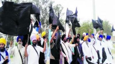 Protest against Sukhbir Badal
