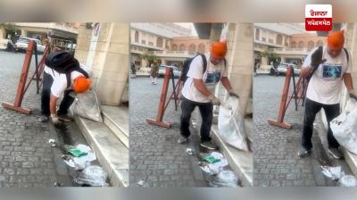 Foreign white men started doing the service of picking up garbage lying in the corridors of Sri Harmandir Sahib.