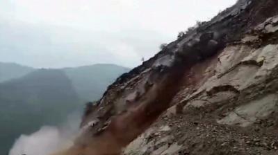 Heavy rains trigger landslide in Nahan
