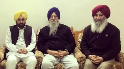 Bhagwant Mann with Ranjit Singh Brahmpura