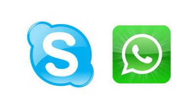 Whatsapp ,Skype 