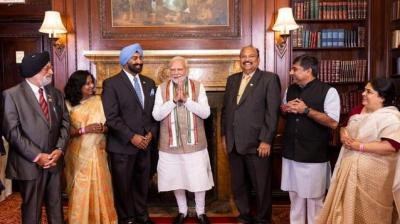 PM Modi met the Sikh community in New York