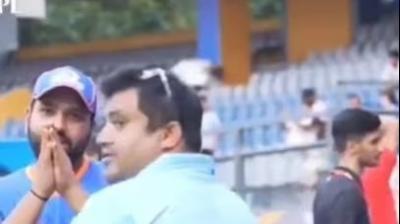 ਕ੍ਰਿਕਟਰ ਰੋਹਿਤ ਸ਼ਰਮਾ ਨੇ ਕੈਮਰਾਮੈਨ ਅੱਗੇ ਹੱਥ ਜੋੜਦੇ ਹੋਏ 