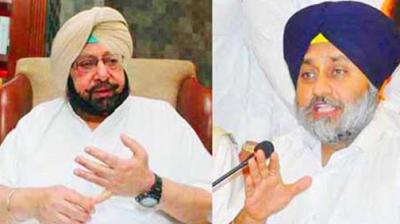 Capt Amrinder Singh and Sukhbir Singh Badal