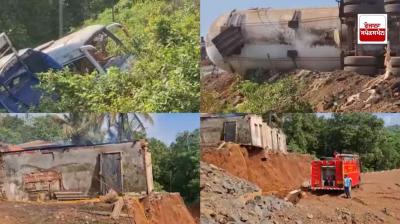 Maharashtra: A terrible collision between LPG tanker and a minibus in Ratnagiri