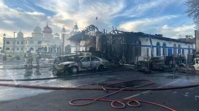 A fire broke out in California's largest Gurdwara Sahib America News in punjabi 