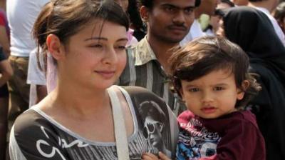 Preeti Jhangiani with son