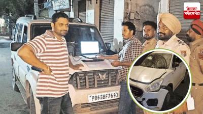 Smuggler broke through the police checkpoint, saw a crowd in the market and fled after abandoning the vehicle.