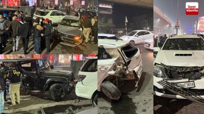 Four vehicles collided in Ludhiana