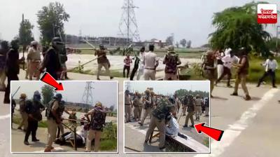 Lathicharge on Farmers