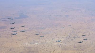 Fly-past of 75 aircraft on Republic Day