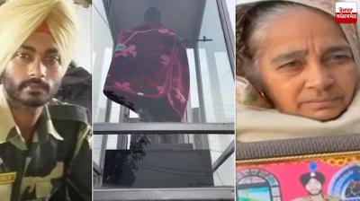 A mother in Jammu draped a blanket over her martyred son